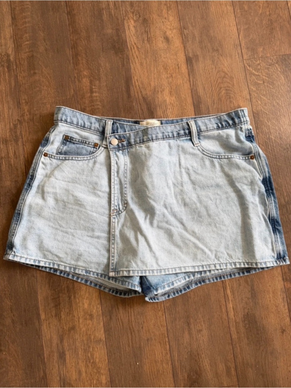Light Wash Denim Skort- Women